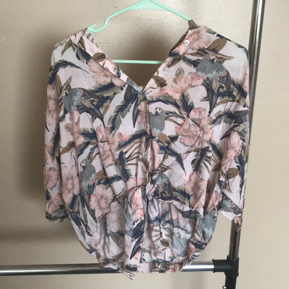 Hawaiian flowy blouse.